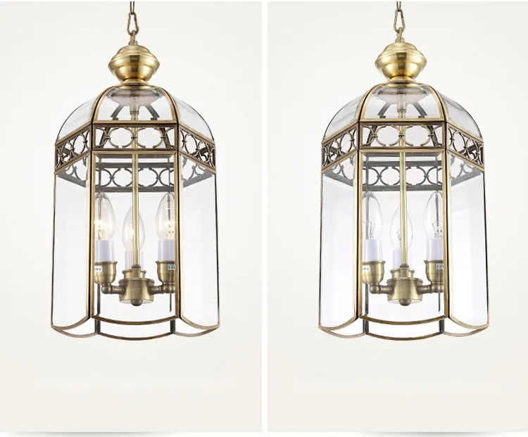 Minimalist Solid Brass Single-Head Chandelier — Dining Room, Walkway & Corridor — view 9