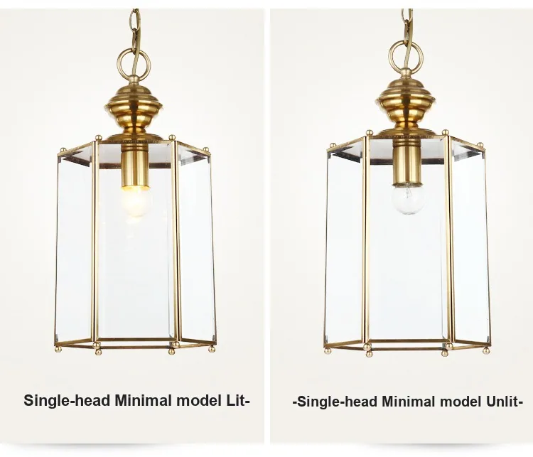 Minimalist Solid Brass Single-Head Chandelier — Dining Room, Walkway & Corridor — view 10