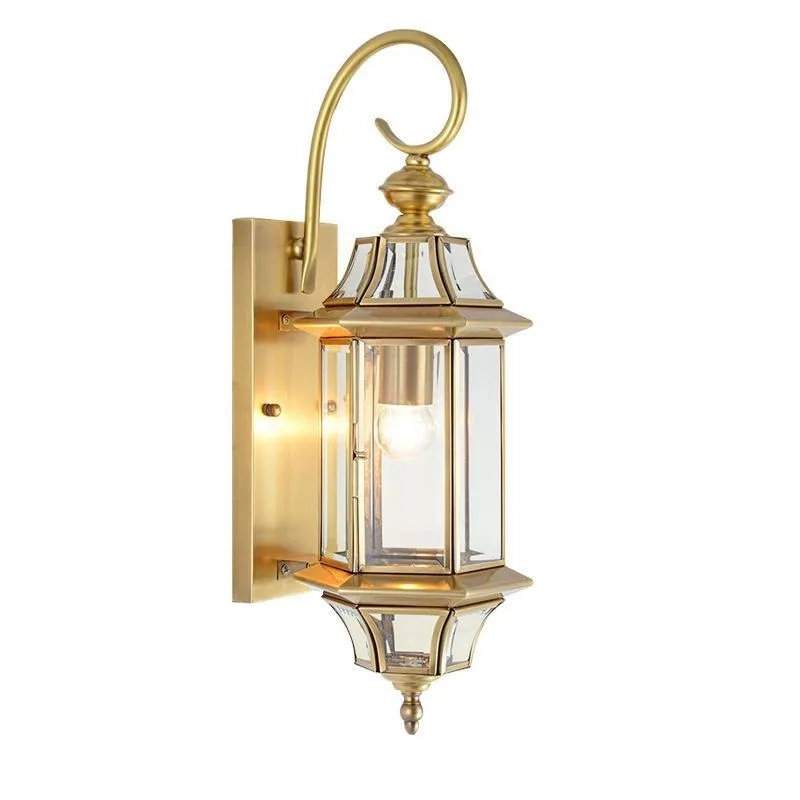 European Solid Brass Waterproof Outdoor Wall Light — Villa, Bedside & Walkway — view 5
