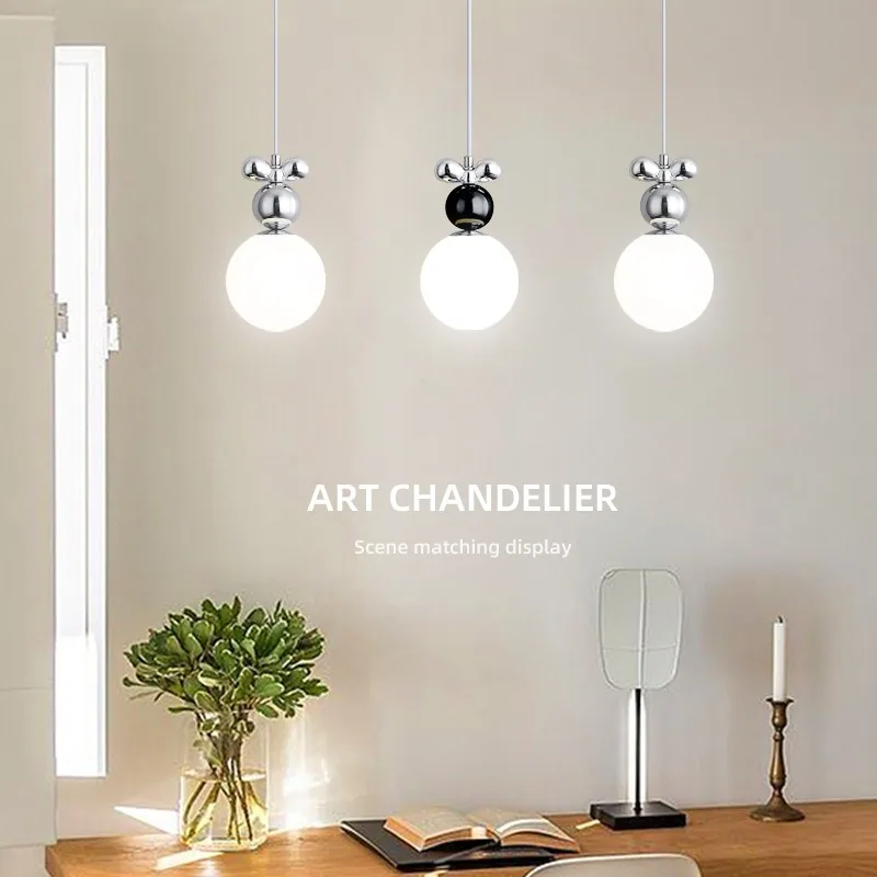 Modern Minimalist Chandelier — Bedroom, Bedside & Dining Room — view 2