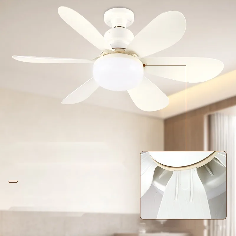 Modern Minimalist Remote-Controlled Ceiling Fan Light — Bedroom — view 1