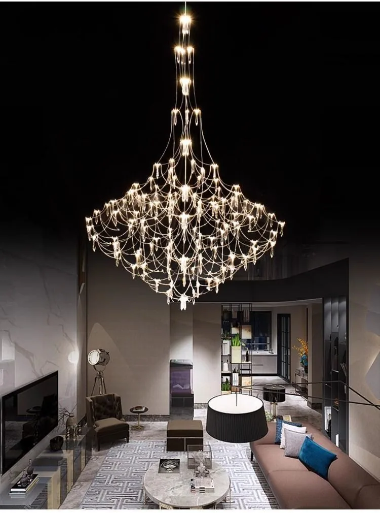 Minimalist Crystal Chandelier — Duplex, Stairwell & Villa (Model 465152163) — view 7