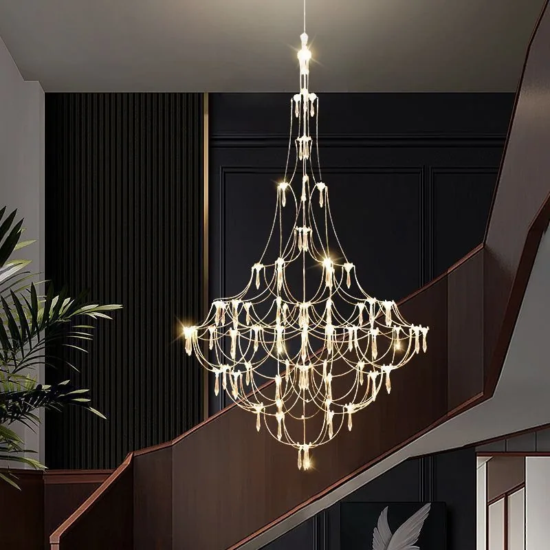 Minimalist Crystal Chandelier — Duplex, Stairwell & Villa (Model 465152163) — view 3
