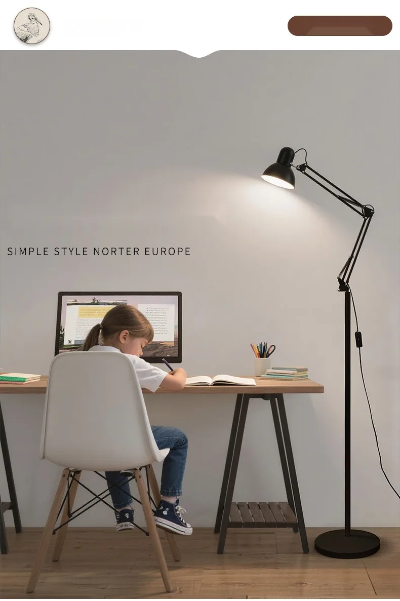 Nordic LED Remote-Controlled Floor Lamp — Living Room, Bedroom & Study — view 6