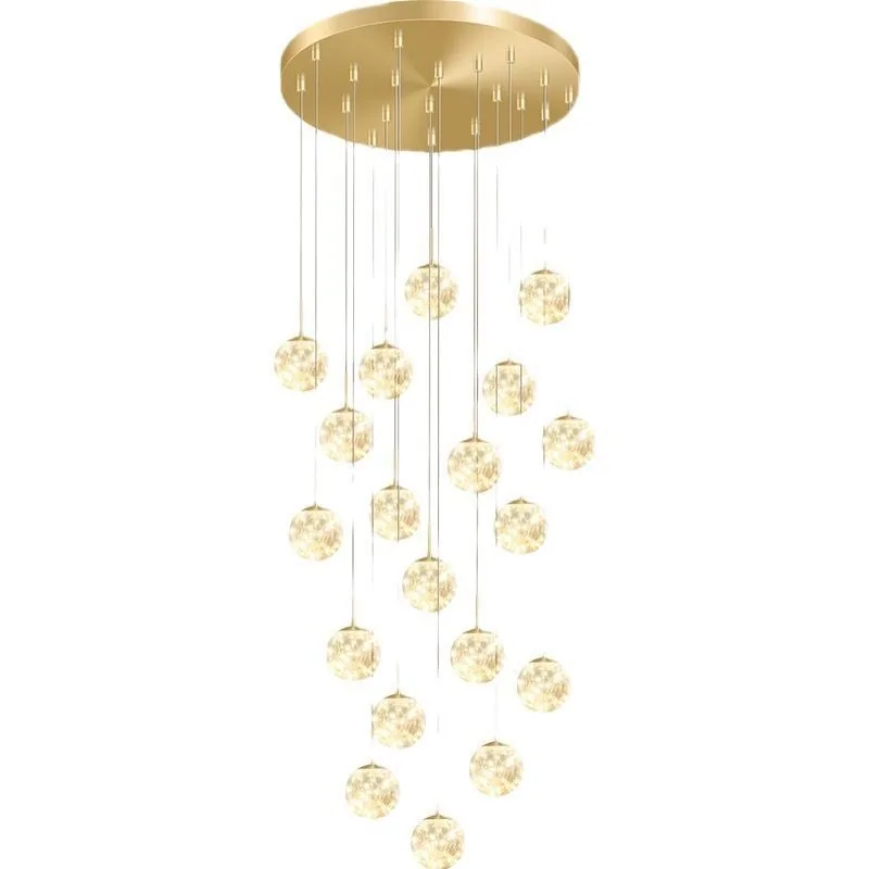 Modern Minimalist Glass Chandelier — Duplex, Villa & Living Room — view 5