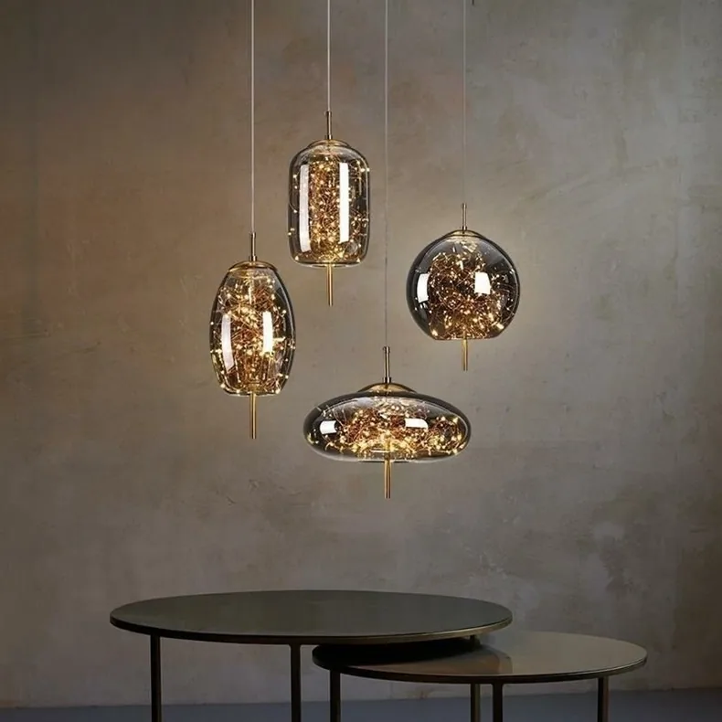 Nordic Glass Chandelier — Hotel, Bedroom & Bedside — view 9