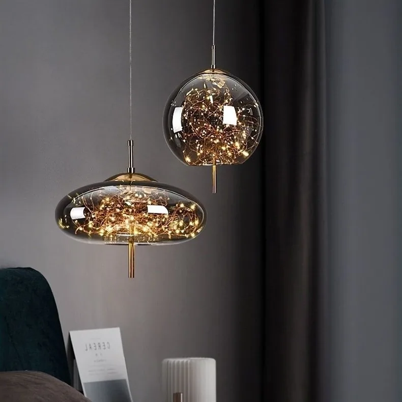 Nordic Glass Chandelier — Hotel, Bedroom & Bedside — view 13