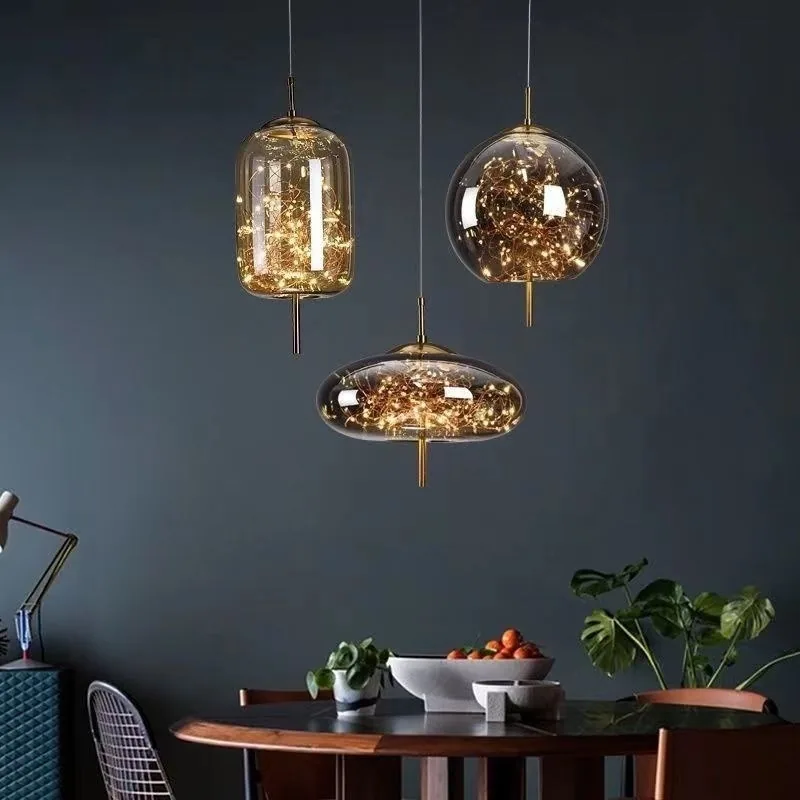 Nordic Glass Chandelier — Hotel, Bedroom & Bedside — view 1