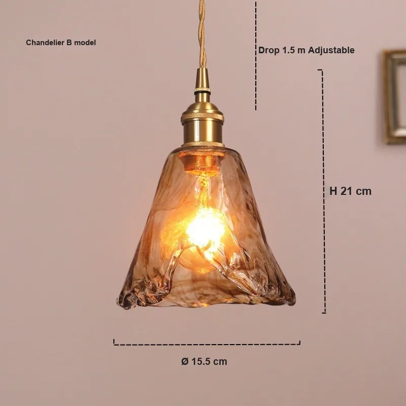Vintage Brass Single-Head Chandelier — Bedside, Dining Room & Bar Counter — view 7