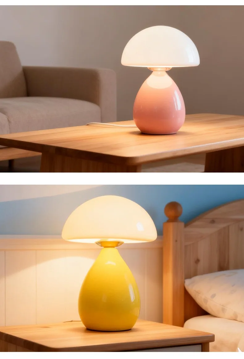Nordic Ceramic Mushroom Table Lamp — Bedroom & Bedside — view 13