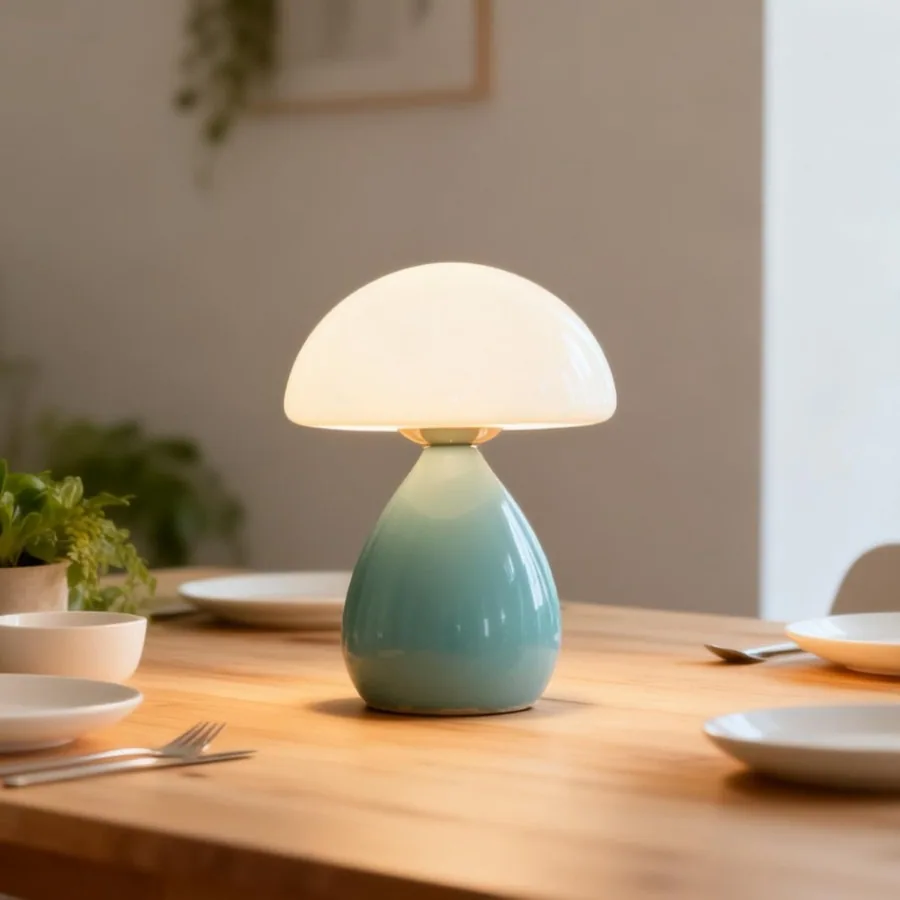 Nordic Ceramic Mushroom Table Lamp — Bedroom & Bedside — view 1