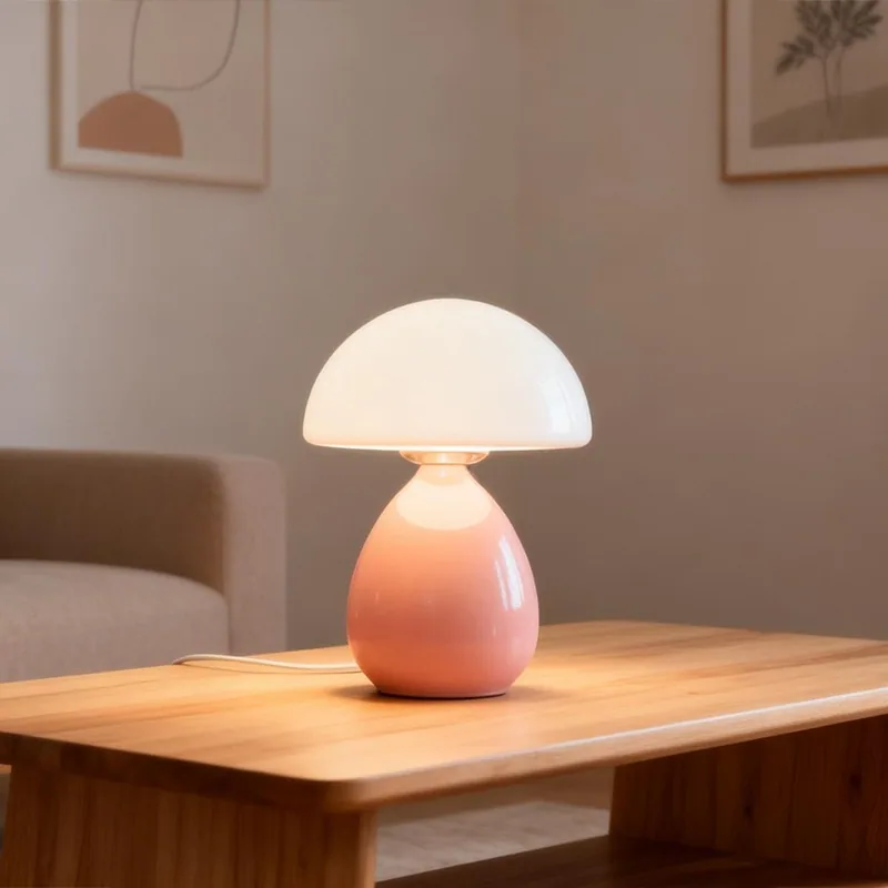 Nordic Ceramic Mushroom Table Lamp — Bedroom & Bedside — view 4