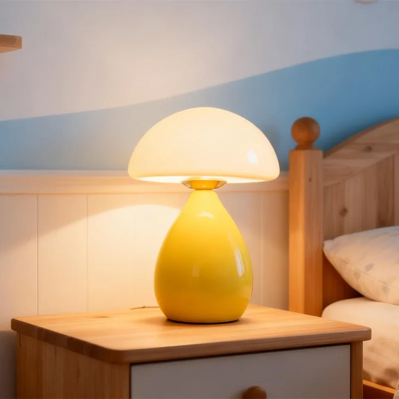 Nordic Ceramic Mushroom Table Lamp — Bedroom & Bedside — view 6