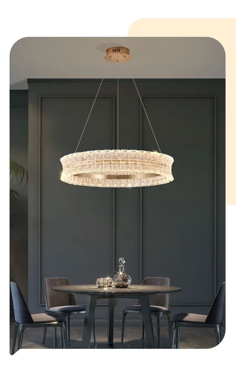 Modern Crystal Chandelier — Living Room & Dining Room — view 7