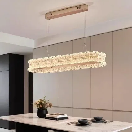 Modern Crystal Chandelier — Living Room & Dining Room — view 2