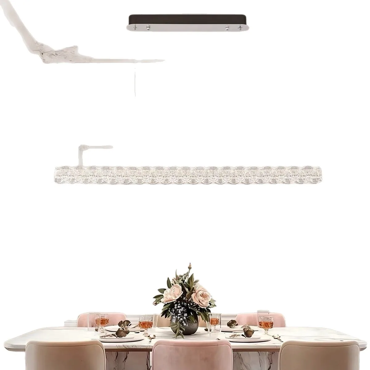 Modern Minimalist Ring Chandelier — Living Room — view 5