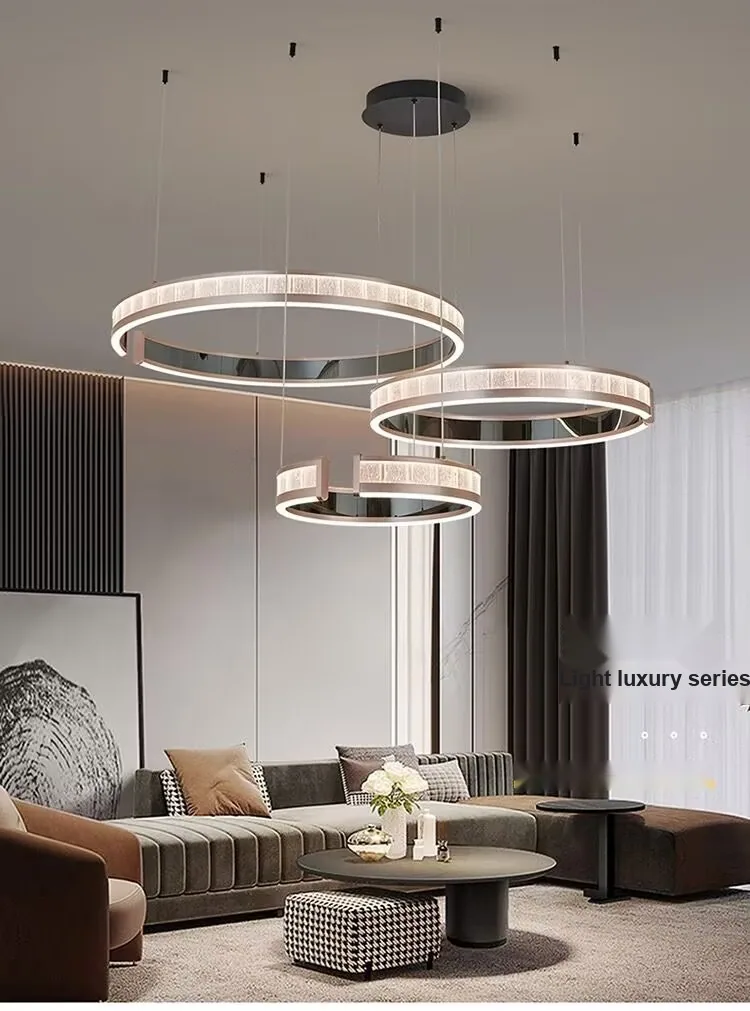 Light Luxury Ring Chandelier — High-Ceiling, Villa & Living Room — view 6