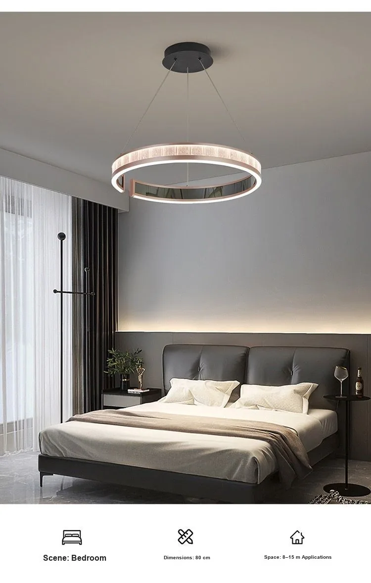 Light Luxury Ring Chandelier — High-Ceiling, Villa & Living Room — view 8