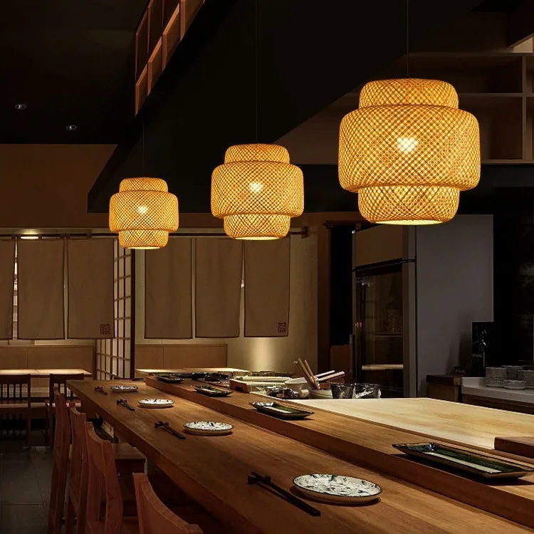 New Chinese Rattan Chandelier — Dining Room — view 2