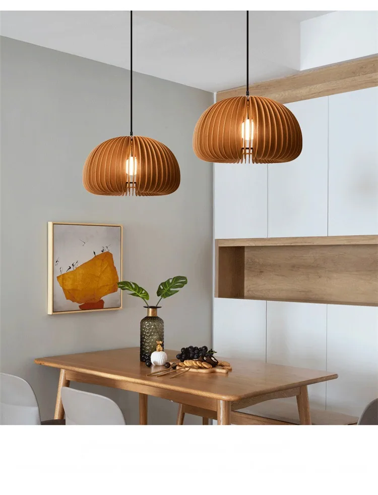 Nordic Solid Wood Chandelier — Bedroom, Bedside & Dining Room — view 11