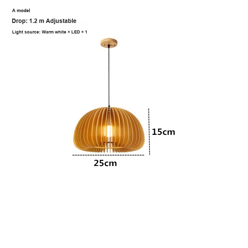 Nordic Solid Wood Chandelier — Bedroom, Bedside & Dining Room — view 9