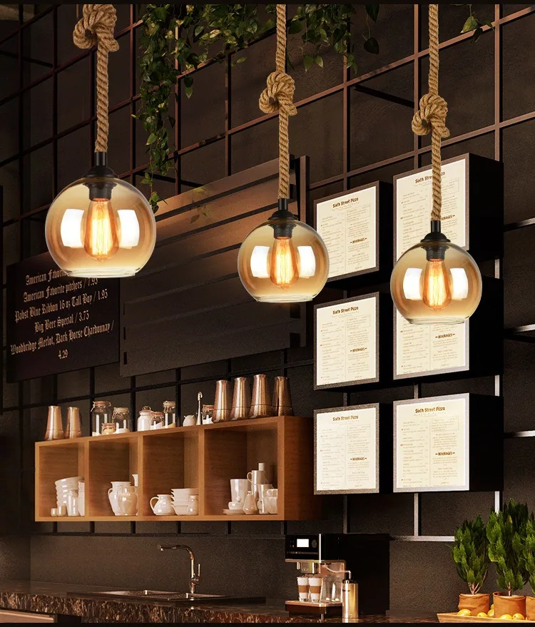 Nordic Glass Single-Head Chandelier — Boutique, Dining Room & Bar Counter — view 10