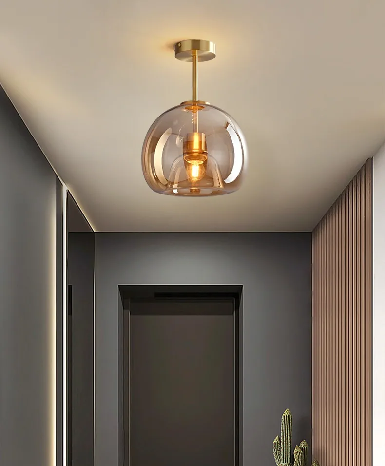 Light Luxury Solid Brass Ceiling Light — Bedroom, Walkway & Corridor — view 10