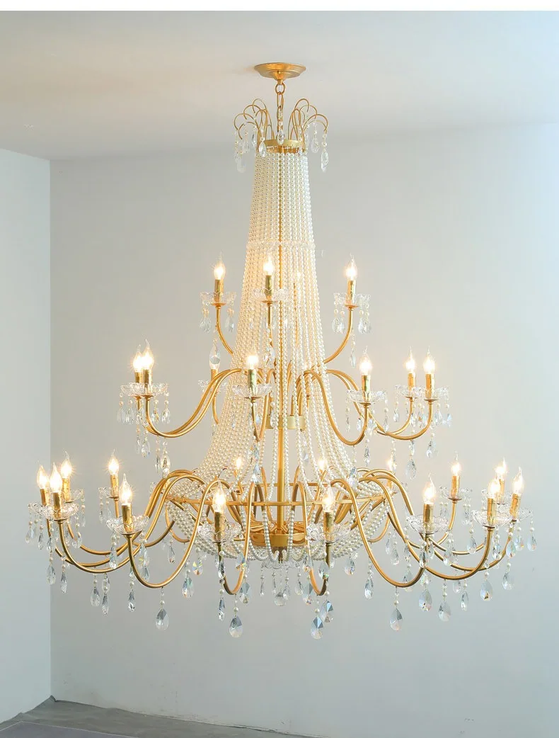 Light Luxury Crystal Chandelier — Villa, Living Room & Bedroom — view 6