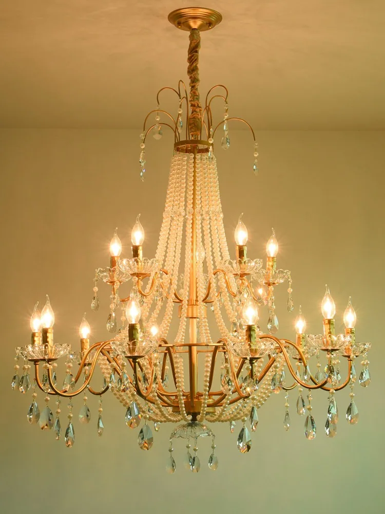 Light Luxury Crystal Chandelier — Villa, Living Room & Bedroom — view 8