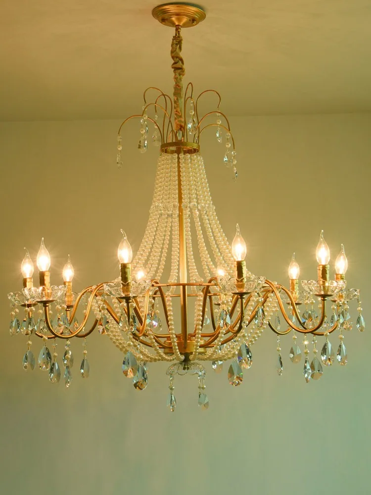 Light Luxury Crystal Chandelier — Villa, Living Room & Bedroom — view 9