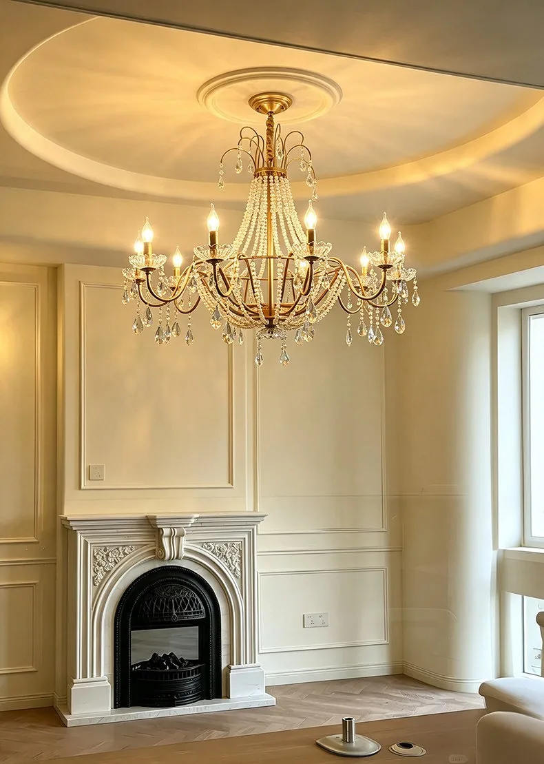 Light Luxury Crystal Chandelier — Villa, Living Room & Bedroom — view 10