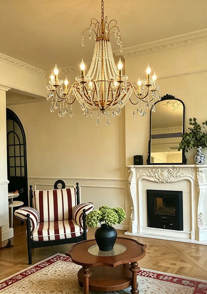 Light Luxury Crystal Chandelier — Villa, Living Room & Bedroom — view 11