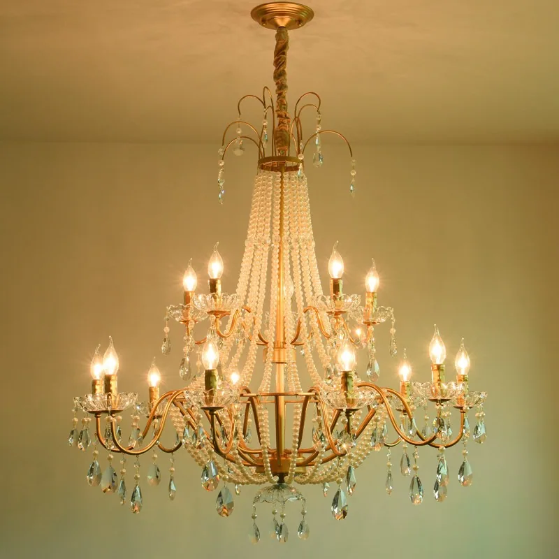 Light Luxury Crystal Chandelier — Villa, Living Room & Bedroom — view 2