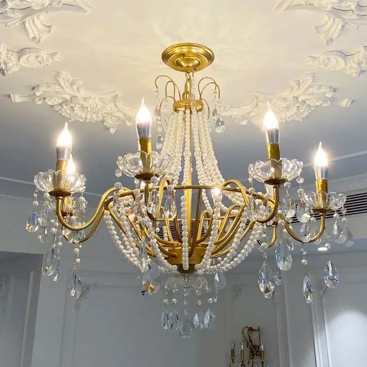 Light Luxury Crystal Chandelier — Villa, Living Room & Bedroom — view 4