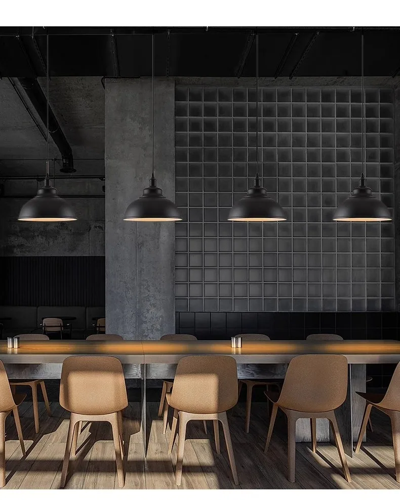 Industrial Single-Head Chandelier — Dining Room — view 11