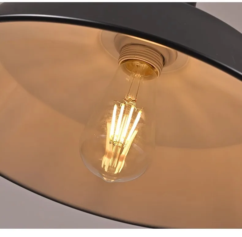 Industrial Single-Head Chandelier — Dining Room — view 16