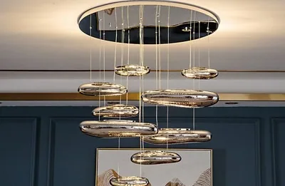 Nordic Glass Chandelier — Living Room & Dining Room — view 6