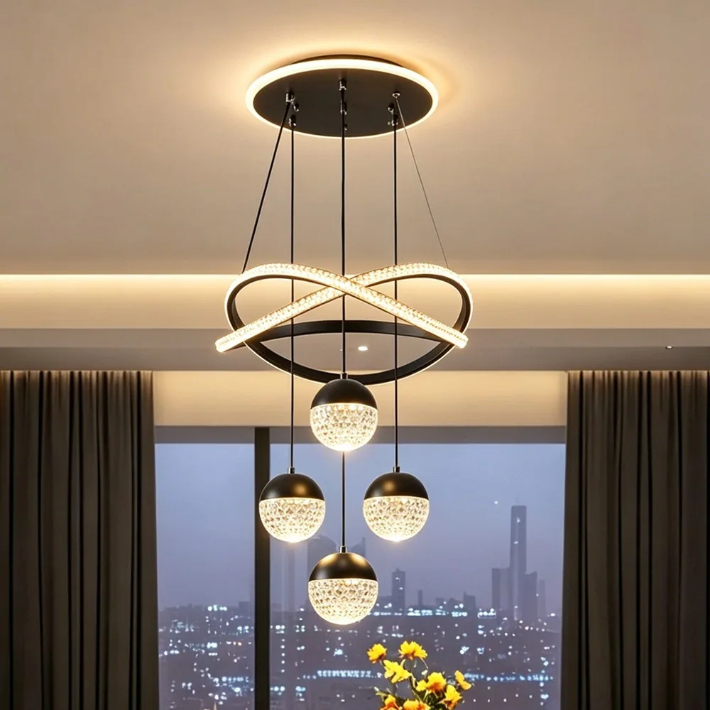 Modern Minimalist Chandelier — Living Room, Bedroom & Dining Room — view 2