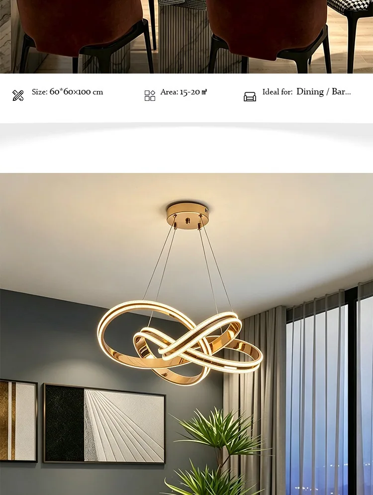 Light Luxury Ring Chandelier — Bedroom & Dining Room — view 15