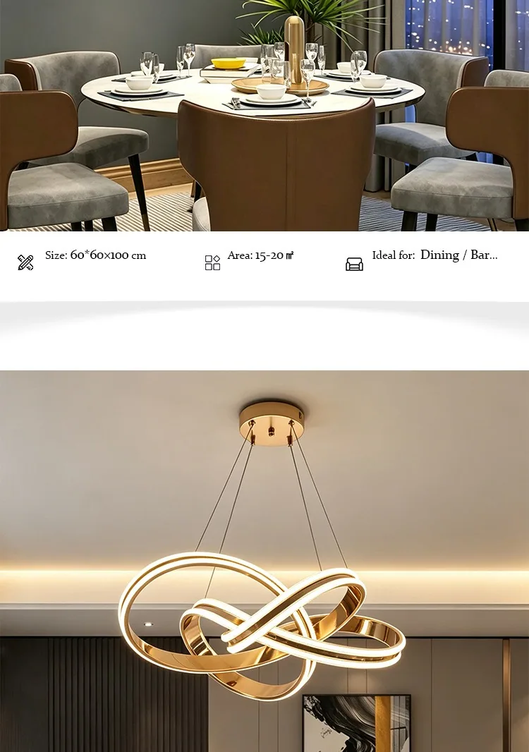 Light Luxury Ring Chandelier — Bedroom & Dining Room — view 16