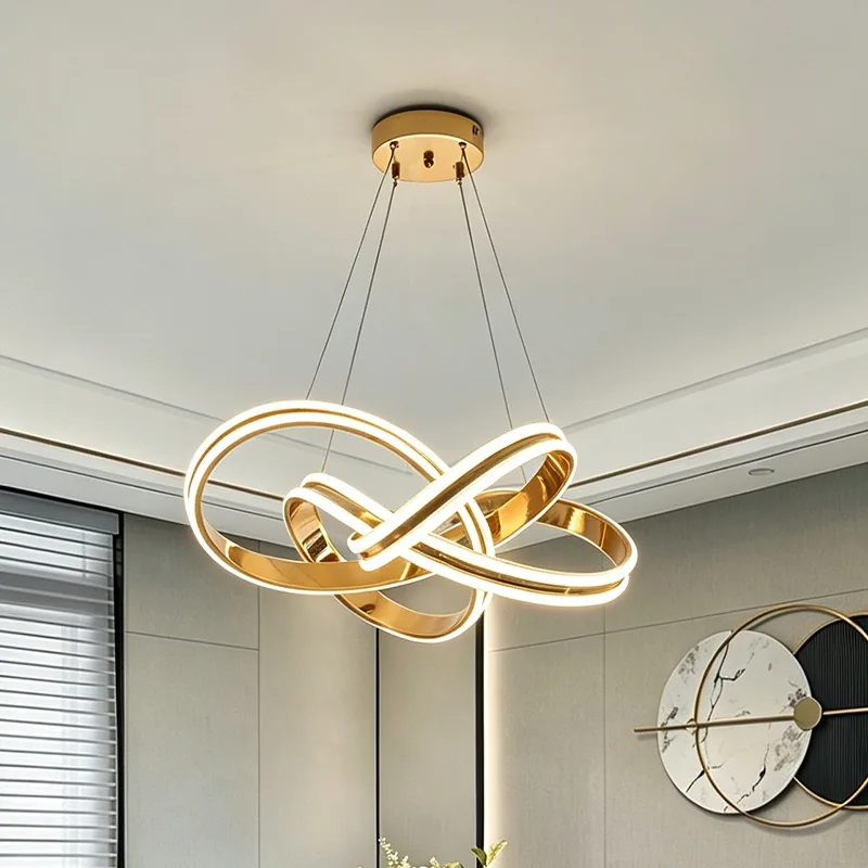 Light Luxury Ring Chandelier — Bedroom & Dining Room — view 2