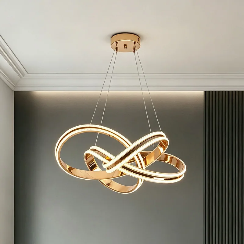Light Luxury Ring Chandelier — Bedroom & Dining Room — view 3