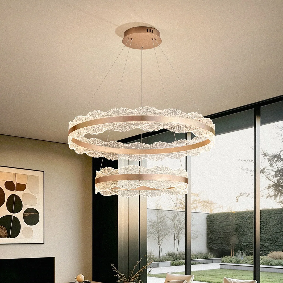 Modern LED Chandelier — Living Room, Dining Room & Lobby — view 1