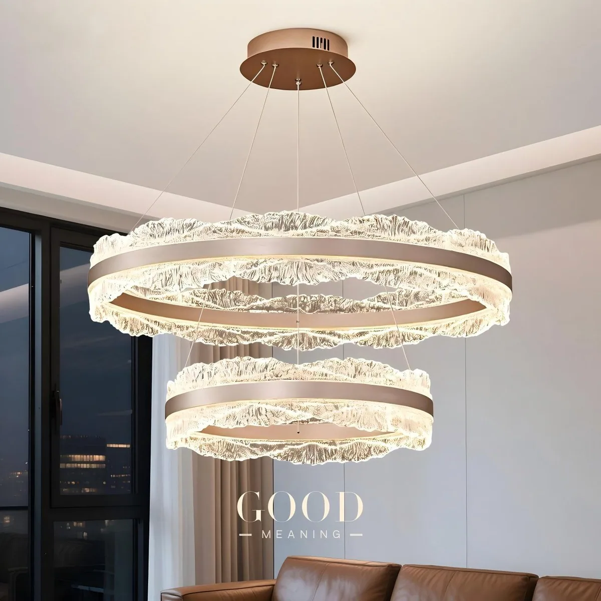 Modern LED Chandelier — Living Room, Dining Room & Lobby — view 2