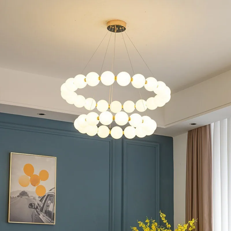 Modern Minimalist LED Round Chandelier — Living Room, Bedroom & Dining Room — view 1