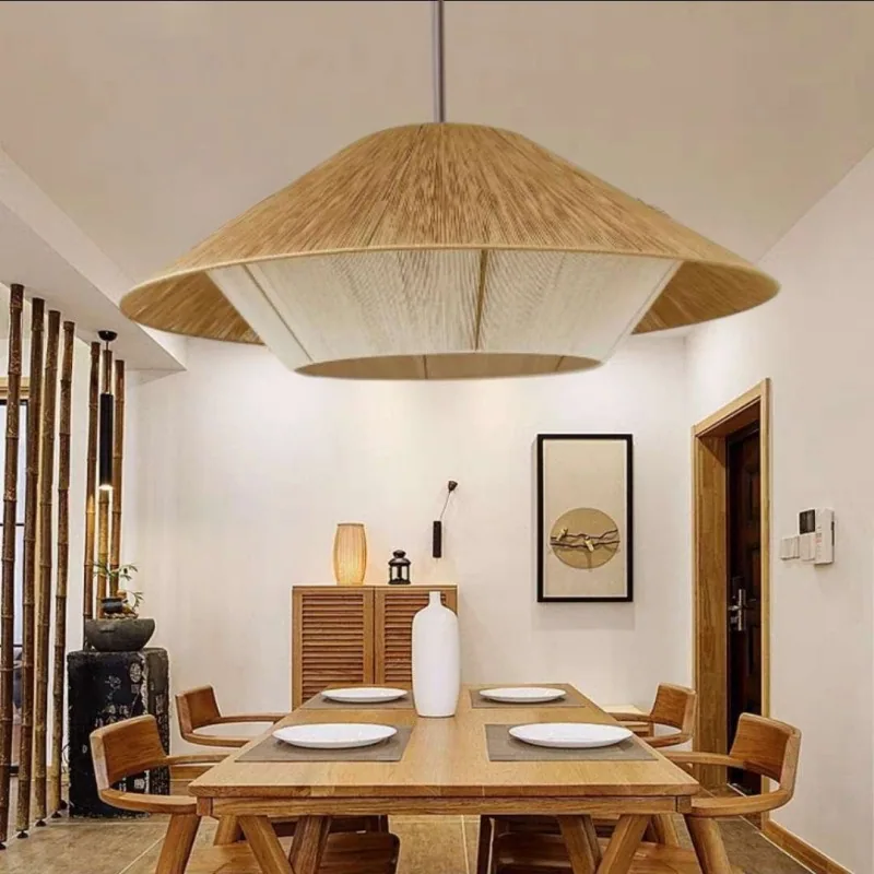 Minimalist Bamboo Chandelier — Living Room & Balcony — view 1