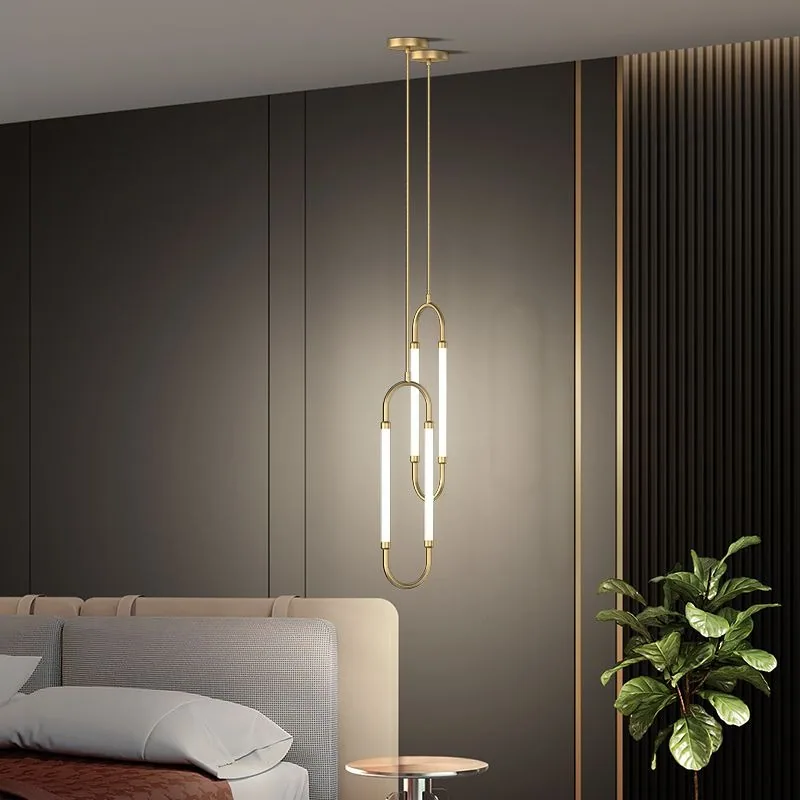 Modern Cord-Hung Chandelier — Living Room, Bedroom & Bedside — view 11