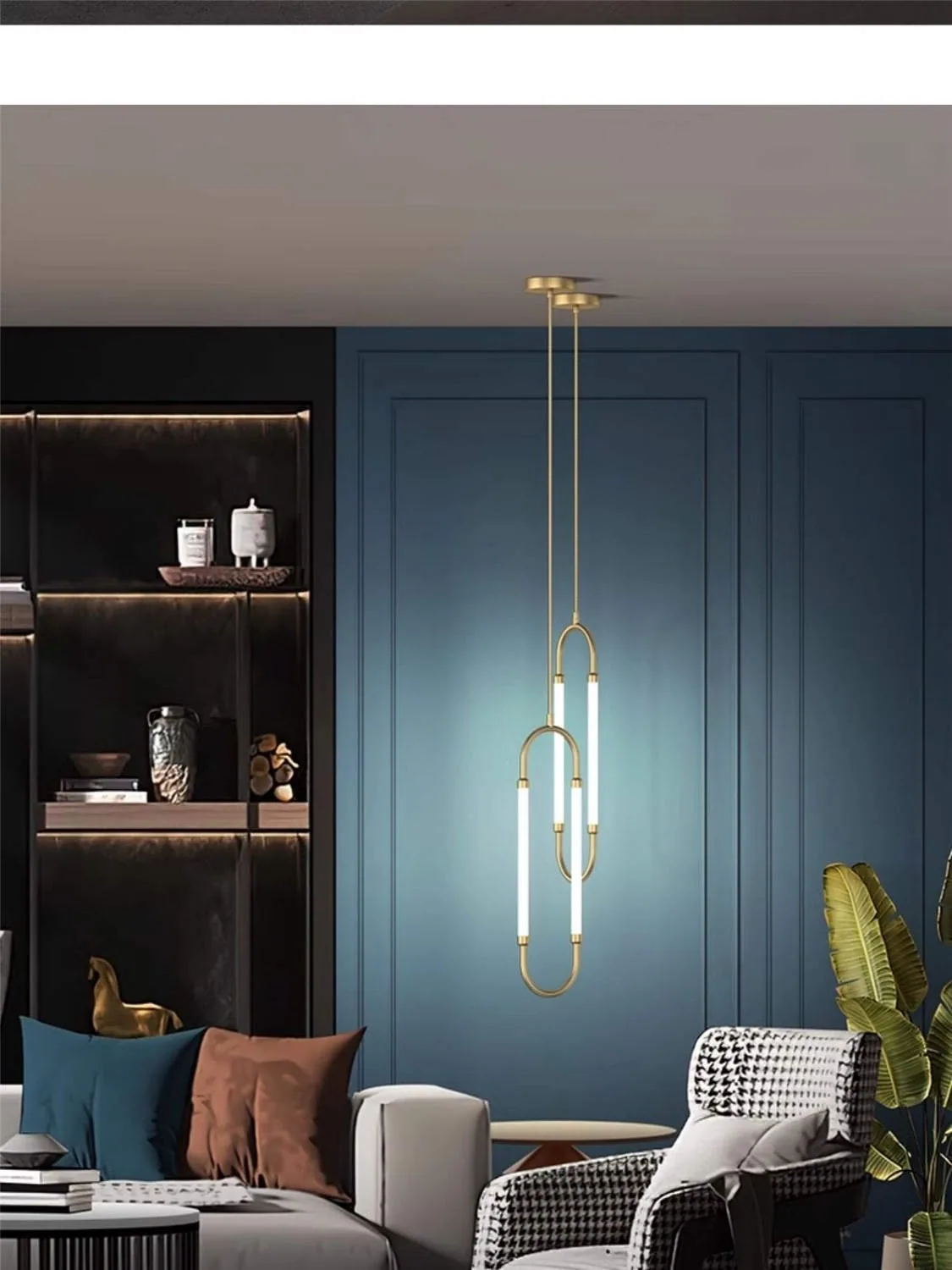 Modern Cord-Hung Chandelier — Living Room, Bedroom & Bedside — view 6