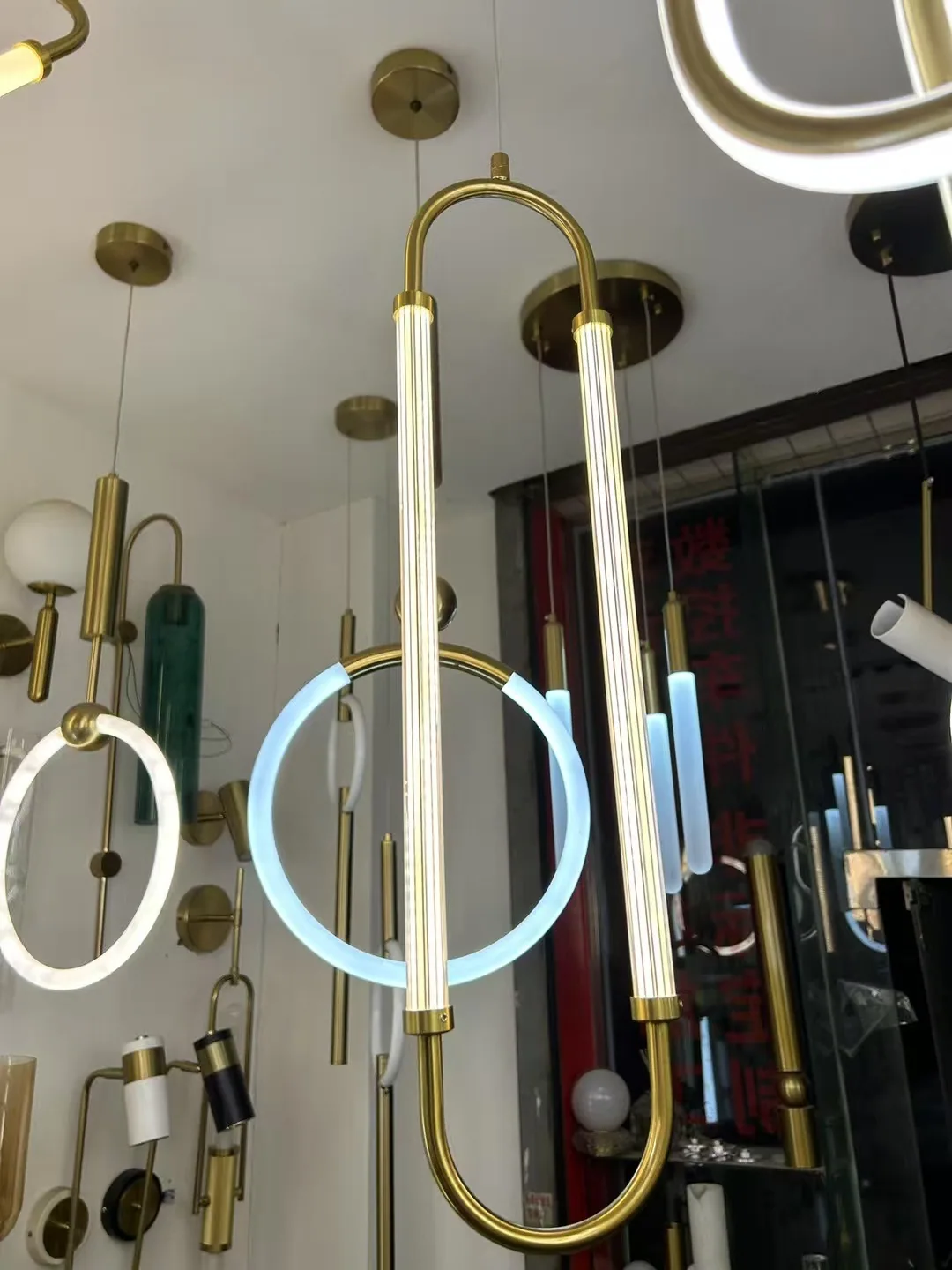 Modern Cord-Hung Chandelier — Living Room, Bedroom & Bedside — view 8