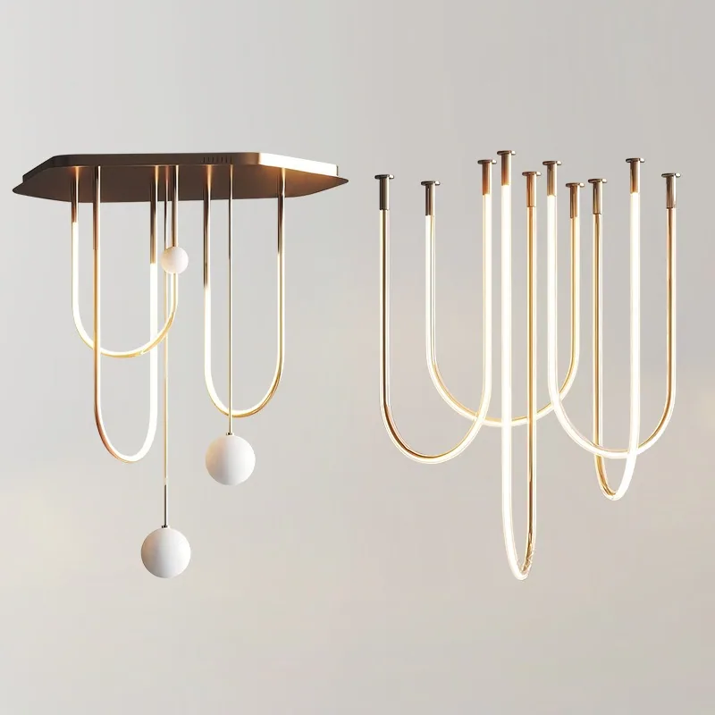 Nordic U-Shaped Ceiling Light — Stairwell, Showroom & Living Room — view 8